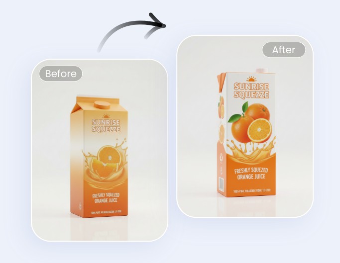 Improve the quality of existing designs featring a bottle of orange juice