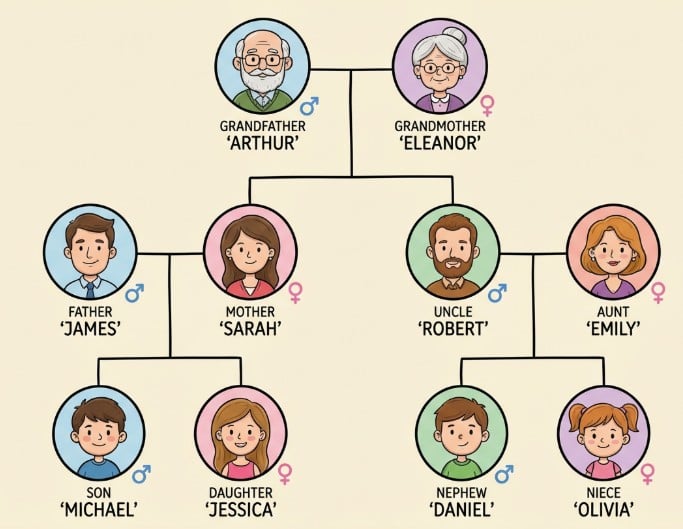 Arbre généalogique de famille pour enfants