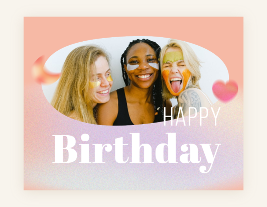 Make a birthday card by decorating the girls picture with a colorful frame