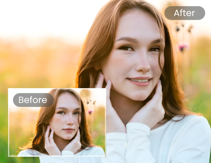 Make a female portrait smile and use it as online dating pfp