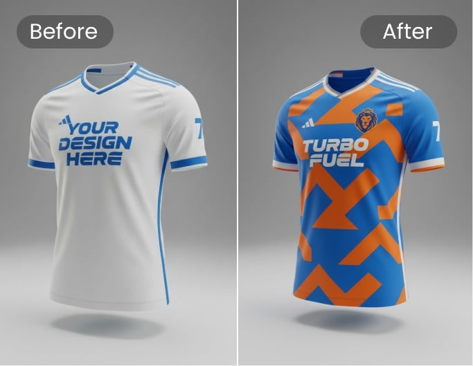 Make a football jersey mockup with fotor jersey mockup generator