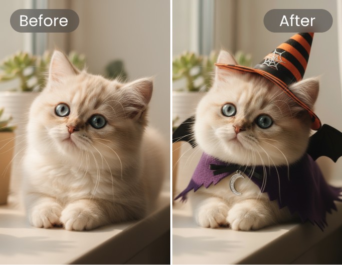 Mit diesem Prompt für eine Katze ein Halloween-Kostüm erstellen