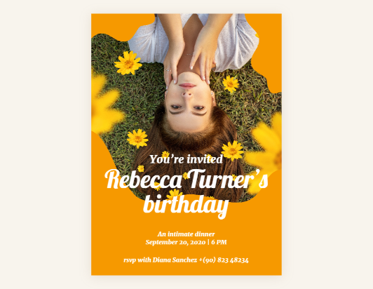 Make a yellow flowery birthday invitation to invite the friends of the girl