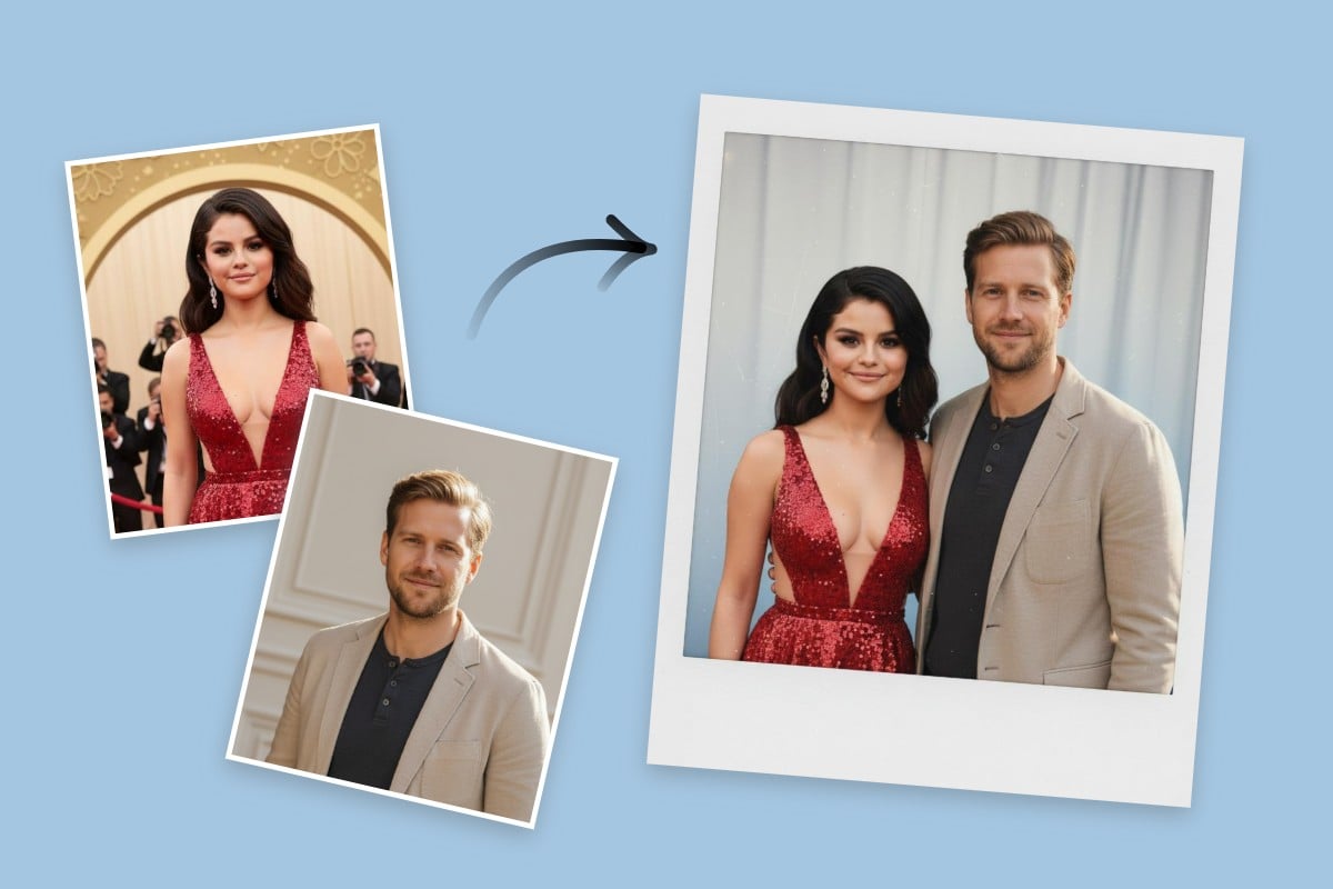 Erstellen Sie ganz einfach ein Polaroid-Foto von zwei Prominenten durch eigene Prompts