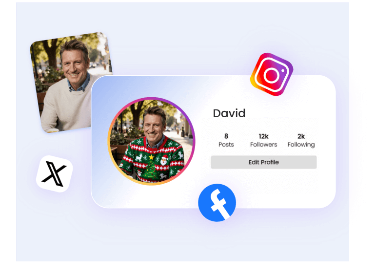 Make christmassy avatar for social media accounts