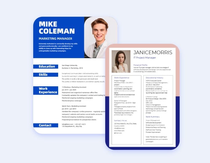 Make formal cv or resume with our profile picture generator in fotor