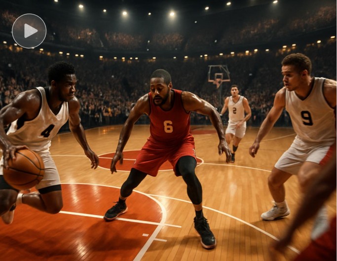 Live-Übertragung eines Basketballspiels mit dem Wan 2.5 in Fotor