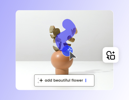 Marquer la zone de la plante pour ajouter une belle fleur