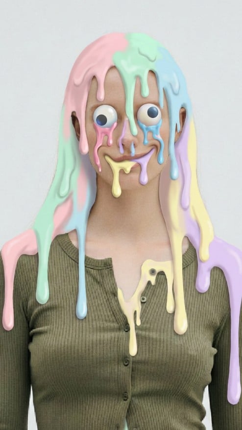 Melted face effect for a woman