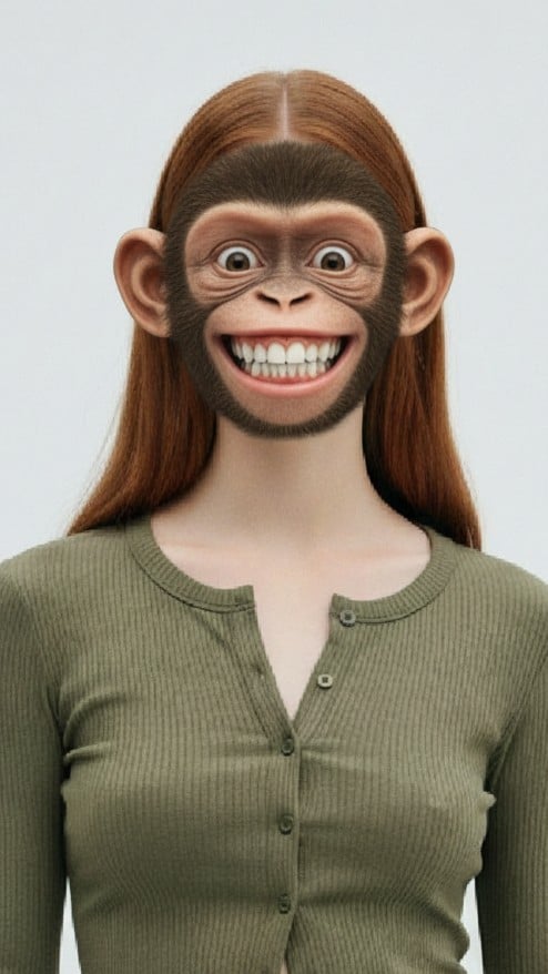 Monkey face style result for a woman