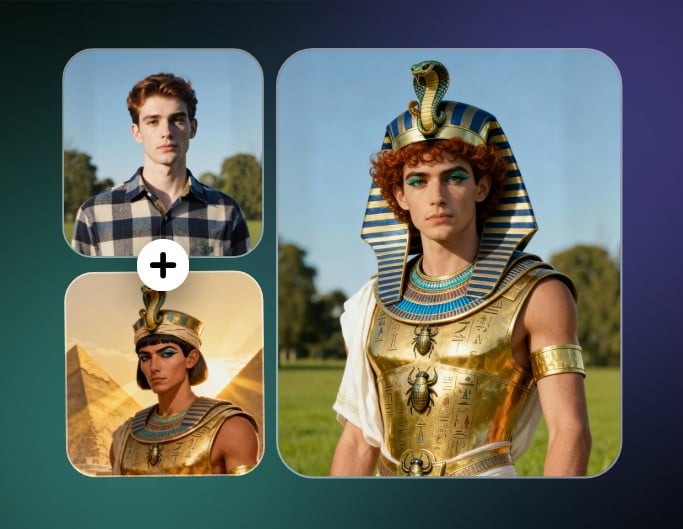 Multiple human face hybrid featuring two men