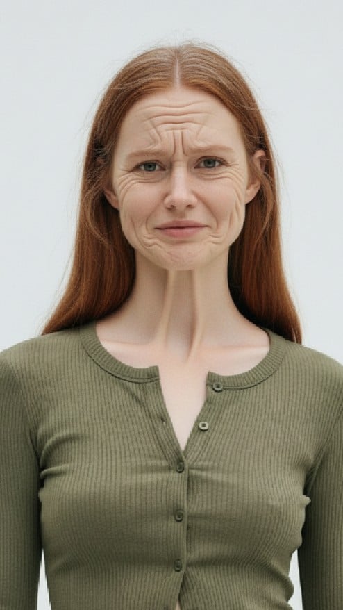 Old face funny style for a woman