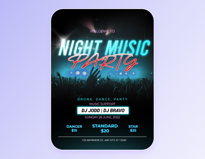 Fotor 音楽パーティーテーマのパーティーポスターテンプレート