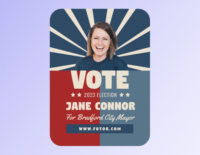 President campaign poster template of a smiling woman