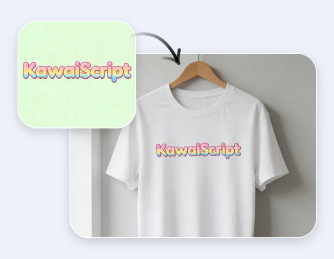 Print an ai generated font logo and use it on clothing