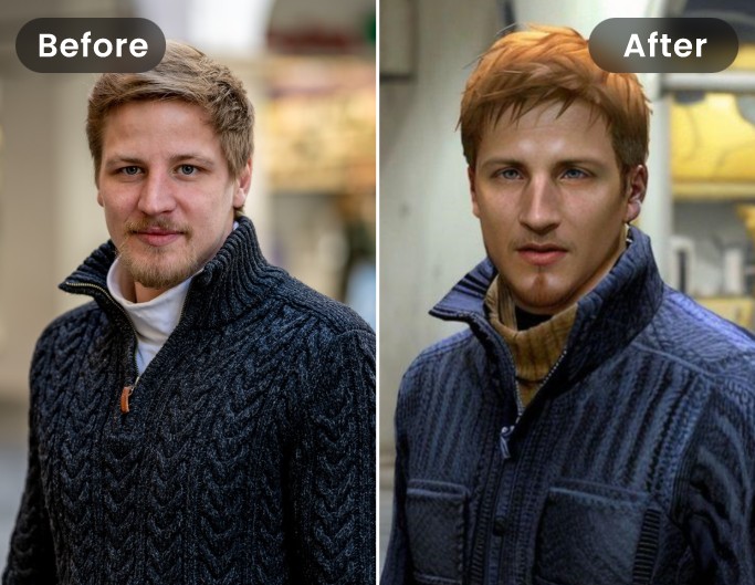 Fotorで男性の写真に㎰2フィルターを適用します