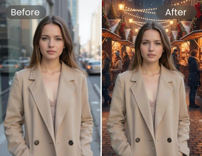 Marché de Noël festif