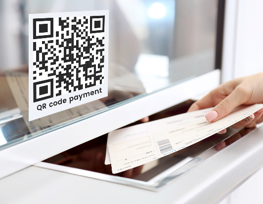 Put upi qr code in ticket buying office