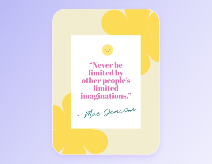 黄色の背景に赤い文字の引用文が入った Fotor の引用ポスター テンプレート