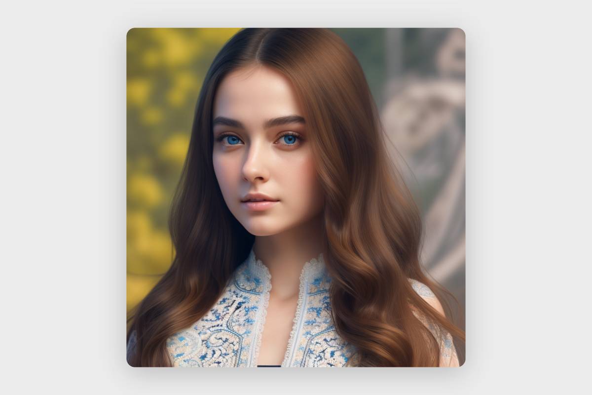 Realistic ai female face in brown hair