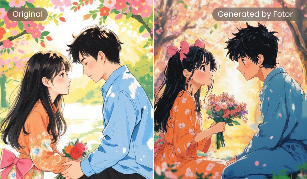 Recreate anime image by converting it to prompt and use in AI image creator