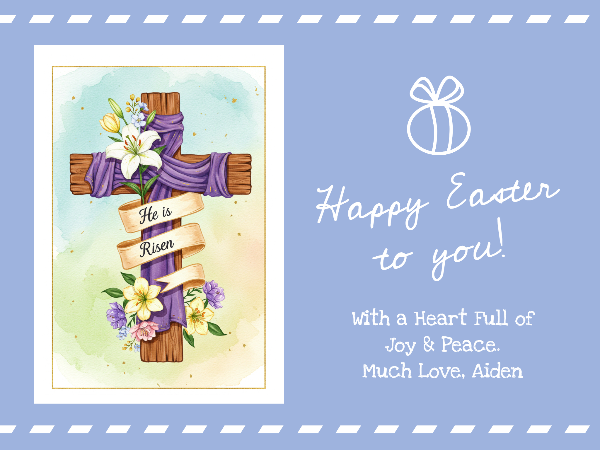 Religiöse Osterkarte mit einer digitalen Kunstversion eines Kreuzes