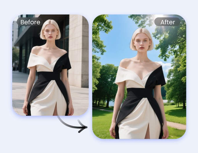 Remove and change image background