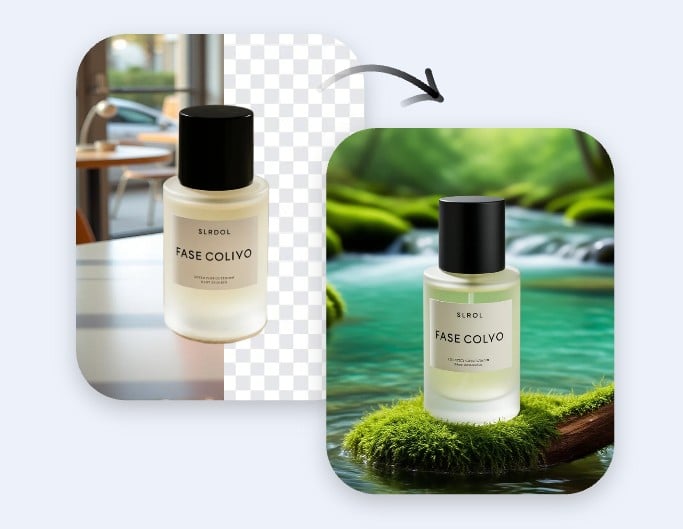 Remove and swap background color from the product image