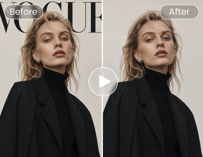 Remove background text from a vogue video