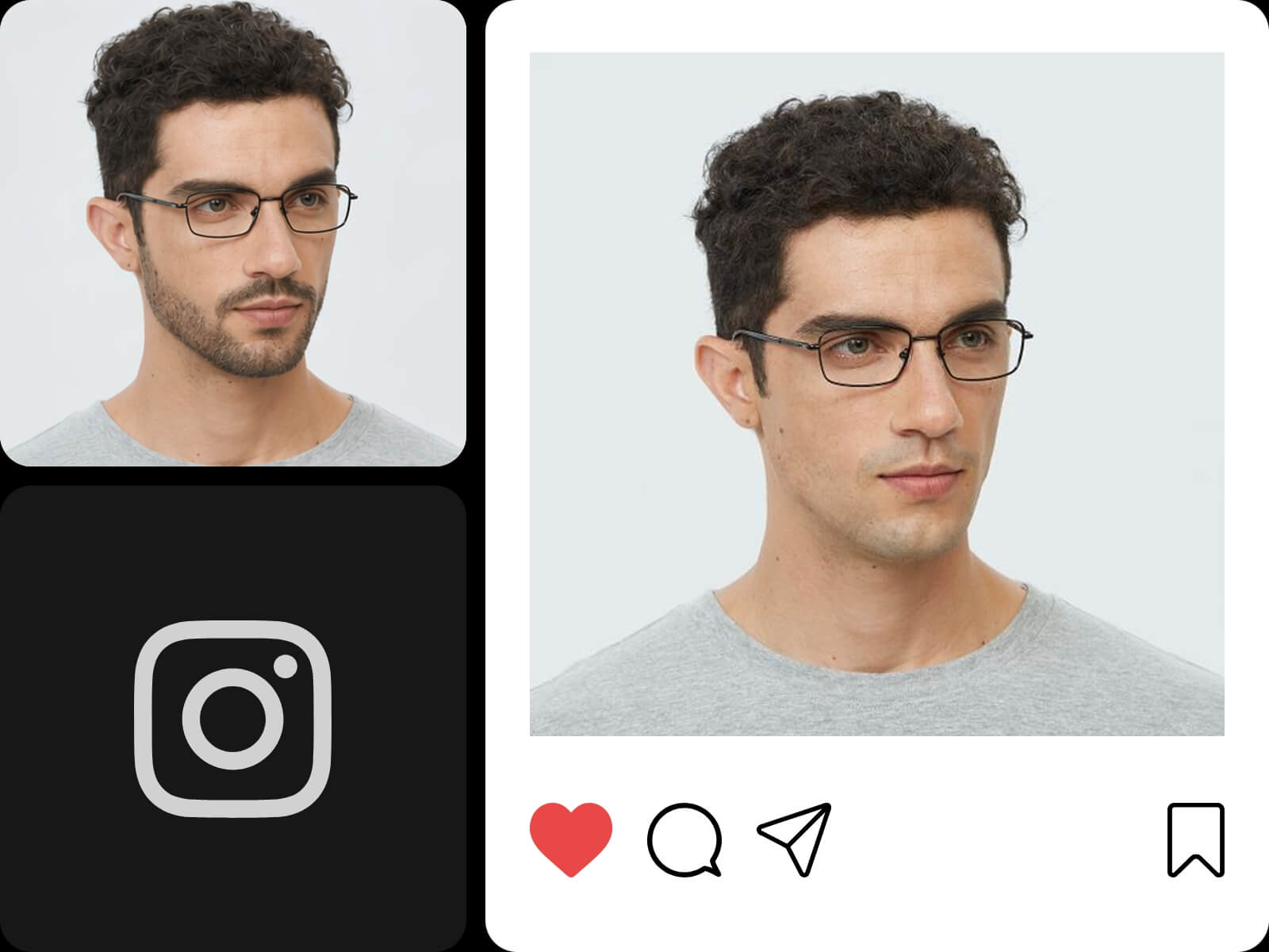 Remove beard from a photo and share it on social media