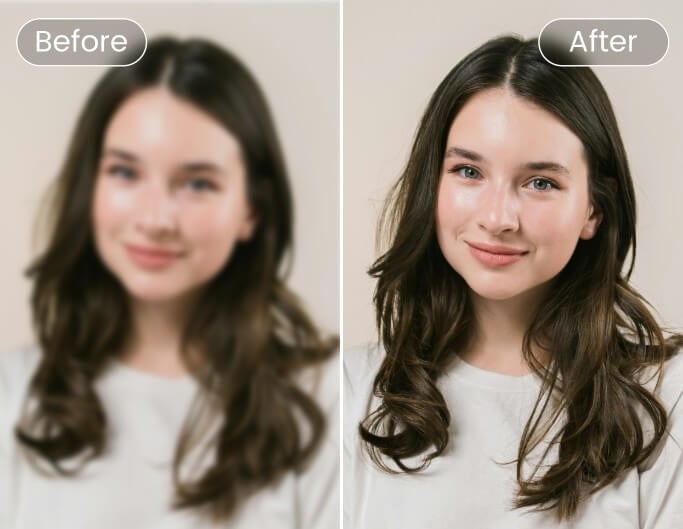 Remove blur from a womans portrait
