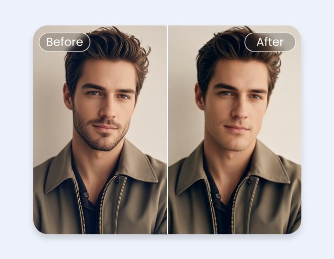 Remove bread for the man with ai beard filter