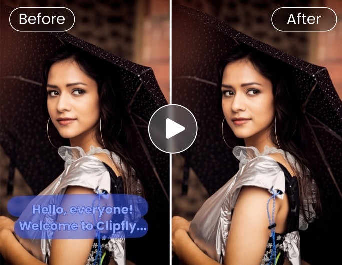 Remove captions from a lady portrait video