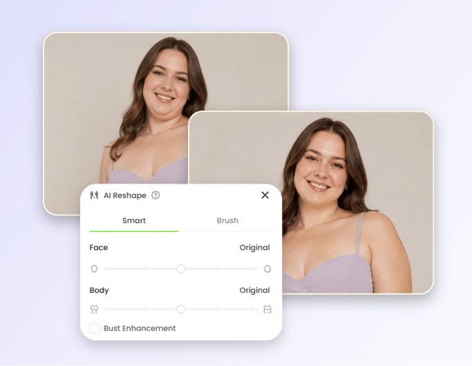 Remove double chin from a girl photo