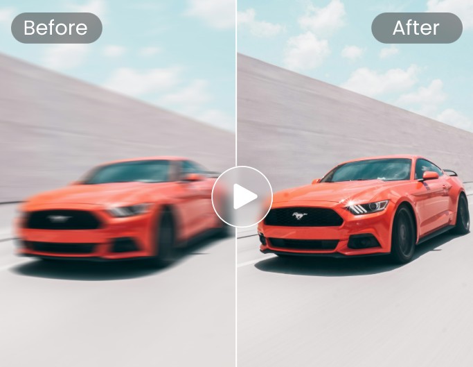 Remove motion blur from video of a car driving at high speed