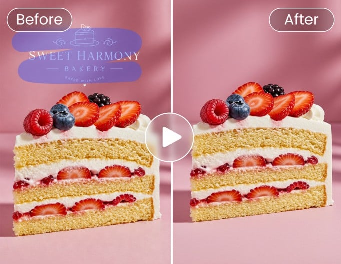 Remove outdated information from a cake marketing visual