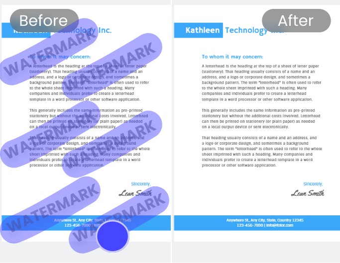 Remove tiled watermarks from a scanned document