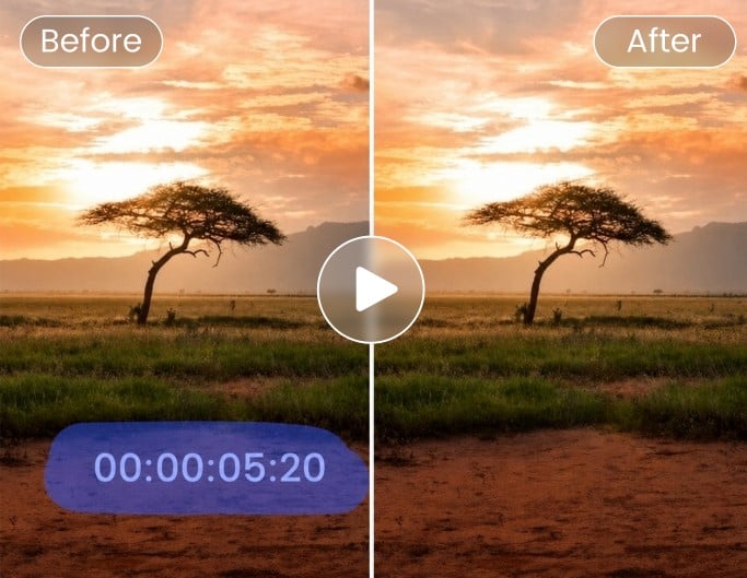 Remove timestamp from a sunset scene video