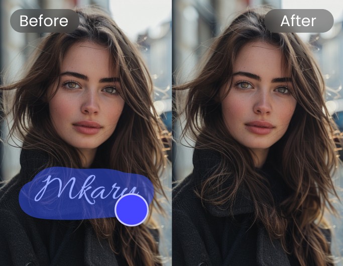 Remove watermark from a female portrait