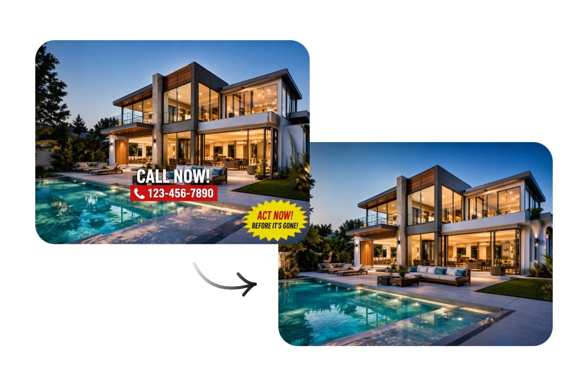 Remove watermark from a real estate image