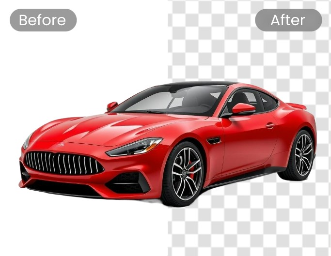Remove white background of a red car picture