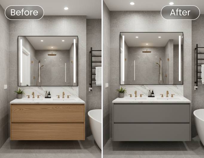 Replace bathroom iterm with fotor ai replacer