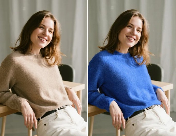 Replace specific colors in a photo in a natural and realistic way