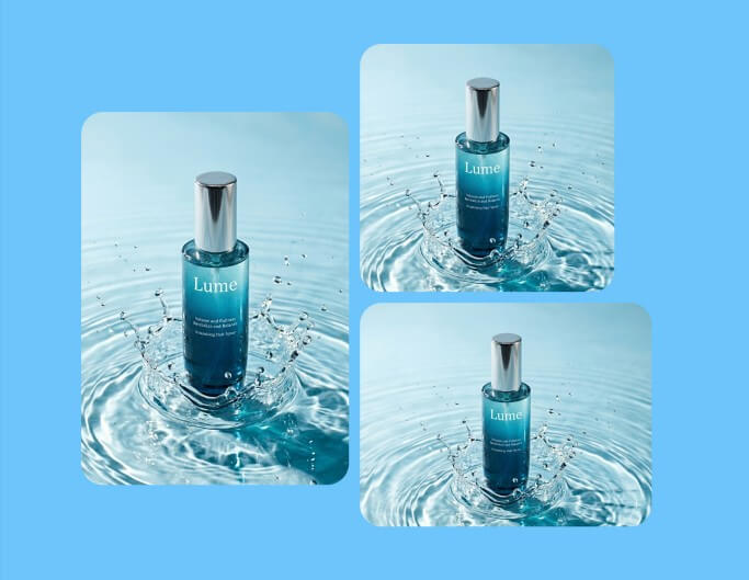 Resize a skincare product image into different aspect ratios