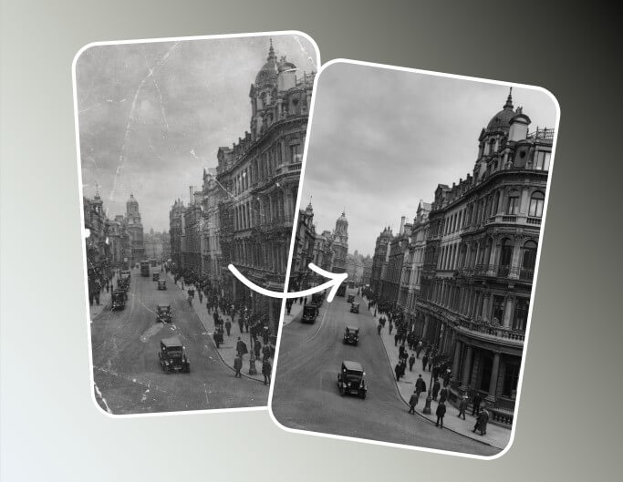 Restore an old historical street photo