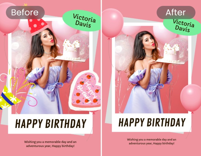 Reuse your poster by removing emojis and stickers from photos