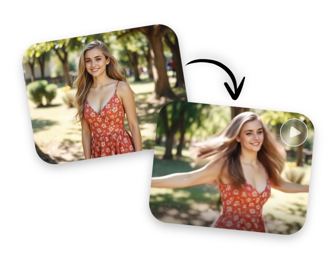 Simple AI dancing video effect featuring a girl in red dress