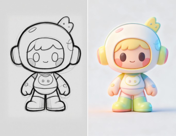 Sketch to realistic artwork