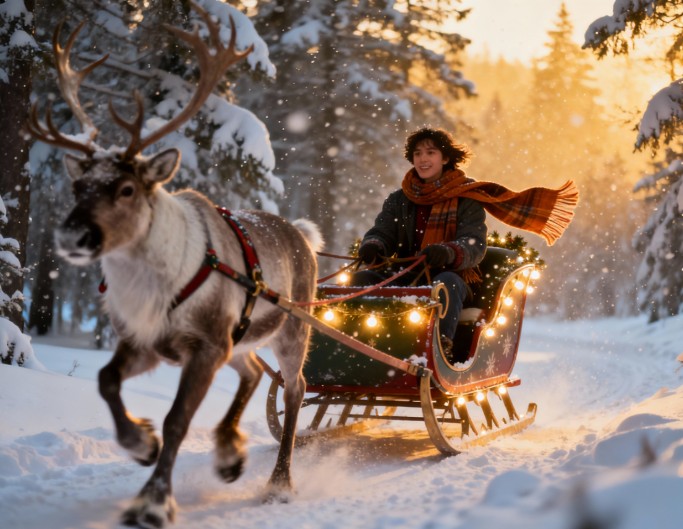 Sleigh ride through winter wonderland