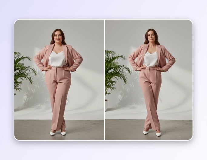 Slim a fashion model for marketing purposes